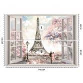 Fototapete Fensterblicklick Eiffelturm Paris France 