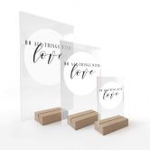 Tischaufsteller Do all things with love 