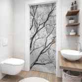 Door film treetops in the sky - Self-adhesive door decoration 