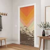 Retro mountain landscape door film - Bodart - Self-adhesive door decoration 