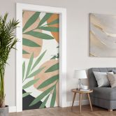 Door foil Abstract branches in tropical look - Costa - Self-adhesive door decoration 