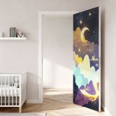 Door film for children's room - Dragon flight through starry clouds - DigitalArtsi - Selbstklebende Türdeko 