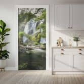 Door film waterfall in the forest - Photo - Self-adhesive door decoration 