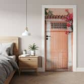 Door foil Peach-colored facade in South America - Hugonnard - Self-adhesive door decoration 