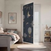 Door film children's room - Hot air balloons night - Kvilis - Self-adhesive door decoration 