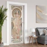 Moët and Chandon Dry Imperial door film - Mucha - Self-adhesive door decoration 