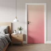 Türfolie Ombre Pinkfarbene Sonne - Selbstklebende Türdeko 