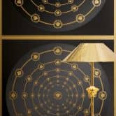 Versace ikke-vævet tapet I Love Baroque Medusa Circles Black Gold luksuriøst 
