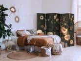 Paravent, Raumteiler freistehend, Trennwand - Mysterious Garden - Rustic Butterflies 