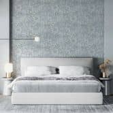 Vliestapete mit stark strukturiertem Blattmotiv blau Floral 