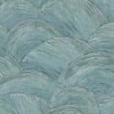 Papier peint design vagues bleu, argent - papier peint intissé moderne pour chambre à coucher, couloir, salon 