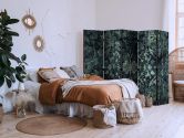 Paravent, Raumteiler freistehend, Trennwand - Oriental Carpet: Emerald Ornaments and Rubbed Patterns 