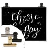 Poster Choose Happy - schwarz negativ 