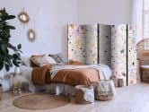 Paravent, Raumteiler freistehend, Trennwand - Terrazzo in Confetti Style - Violet-Pink - Colorful Pattern 