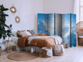Paravent, Raumteiler freistehend, Trennwand - Heavenly Calm: Warm Rays of the Sun 