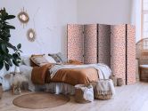 Paravent, Raumteiler freistehend, Trennwand - Giraffe Pattern - Colorful Animal Pattern in Blue-Pink Spots 