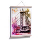 Poster Hugonnard - Watercolour: New York Bridge 