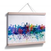 Poster Bleichner - Silhouette de Londres Aquarelle 