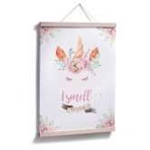 Poster Kvilis - I smell Rainbow - Einhorn mit Blumen und Wimpern 