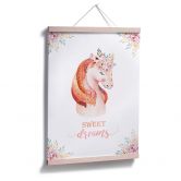 Poster Kvilis - Sweet Dreams - Einhorn mit Blumenkranz 