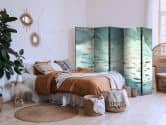 Paravent, Raumteiler freistehend, Trennwand - Escaping Fish in Muted Colors Among Sea Depths 