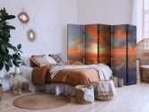 Paravent, Raumteiler freistehend, Trennwand - Dawn Tickles Clouds: Morning Colors 