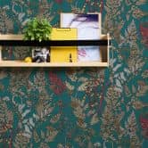 Architects Paper Vliestapete Floral Impression Blumentapete floral blau, beige, gelb, rot, schwarz 