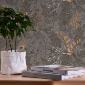 Architects Paper Vliestapete Floral Impression Blumentapete floral grau, beige, gelb, creme 