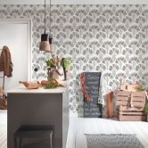 Architects Paper Vliestapete Jungle Chic Dschungeltapete Palmentapete grau, weiß, braun 