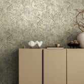 Botanik-Tapete Grün Beige - Exotische Vliestapete mit Blättern - Mustertapete 