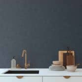 Textured wallpaper with a dark blue textile look - Elegant non-woven wallpaper - Modern wall design 