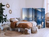 Paravent, Raumteiler freistehend, Trennwand - Aerial Landscapes: Rays Illuminating Fluffy Cloud Formations 