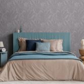 COSMOPOLITAN Vliestapete Wohnzimmer mit Blättern Dunkelgrau - moderne Tapete 