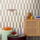 COSMOPOLITAN 3D behang grijs met metallic effect - zilverwit Vliesbehang 