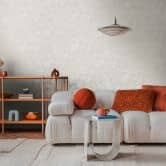 COSMOPOLITAN Blattmuster Tapete Creme Weiß - florale Vliestapete Esszimmer Küche 