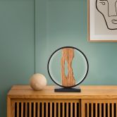 Tischleuchte Elea, braun, 25,8 x 27,8, Holz Lampe 