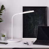 Tischleuchte Joy, weiß, 34 x 17 cm, Nachttischlampe, dimmbar mit Ladefunktion (Qi) 