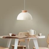 Pendelleuchte Lorena, beige, 174,5 x 35 cm, Holz Pilz 