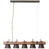 Pendelleuchte Maria, braun, 115 x 95 cm, Holz Pendellampe, dimmbar 
