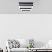 Deckenleuchte Mats, schwarz, 19 x 32 cm, Deckenlampe, dimmbar 