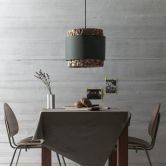 Pendelleuchte Till, beige, 140 x 35 cm, Textil Lampe 
