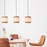 Pendelleuchte Till, braun, 120 x 110 cm, Textil Lampe 