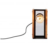Tischleuchte Daniel, braun, 23,7 x 12 cm, Holz Nachttischlampe 