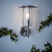 Wandleuchte Wilma, silber, 32 x 20 cm, Metall Außenbeleuchtung, dimmbar 