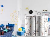 Paravent, Raumteiler freistehend, Trennwand - Plush Bears with Balloons - Pastel Hues 