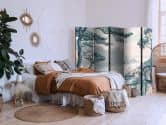 Paravent, Raumteiler freistehend, Trennwand - Mountainous Coast: Pastel Blues 
