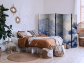 Paravent, Raumteiler freistehend, Trennwand - Italian Landscape - Lake Como Painted in Shades of Blue 