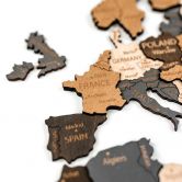 3D Holz-Puzzle Weltkarte mit Ländernamen, Scandi-Style 