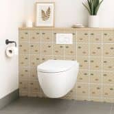 Fliesenaufkleber Boho - Fächer sand rotbraun grün - 12er Set 
