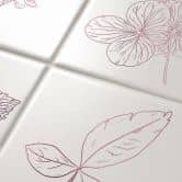 Fliesenaufkleber Outlines Blätter Rose - 12er Set 